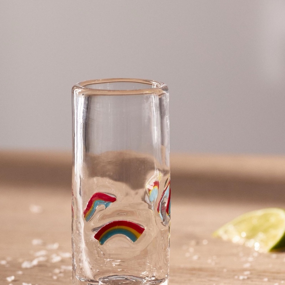 NWT Anthropologie Icon Glass Rainbow Shot Glass
